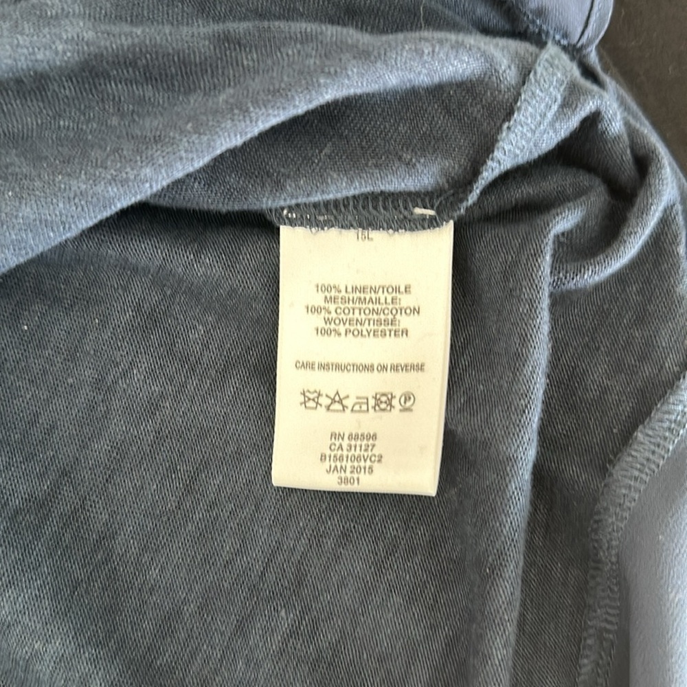 DKNY Navy Tank Top with Mesh and Sheer Detail - Picture 3 of 4